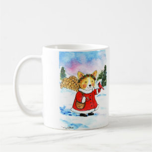 Mug Ange d'hiver de corgi
