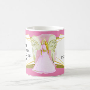 Mug Ange du Guardian robe rose vêtue de cheveux d'or f