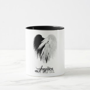 Mug ANGEL AILES COEUR Noir+Blanc Seulement mi-mal Funn