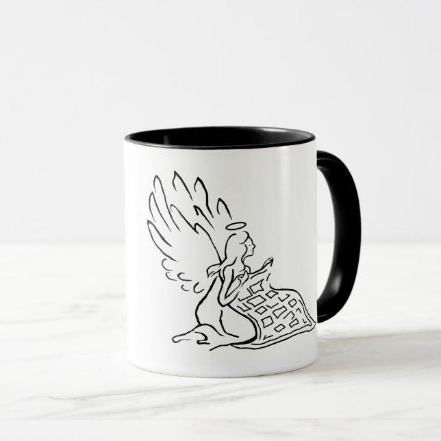 Mug Angel avec bouchon Nom de la Personnaliser (Devant droit)