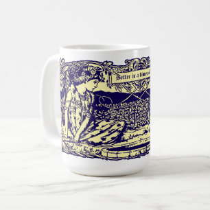 Mug Angel et lapins dans le jardin fleuri avec bannièr