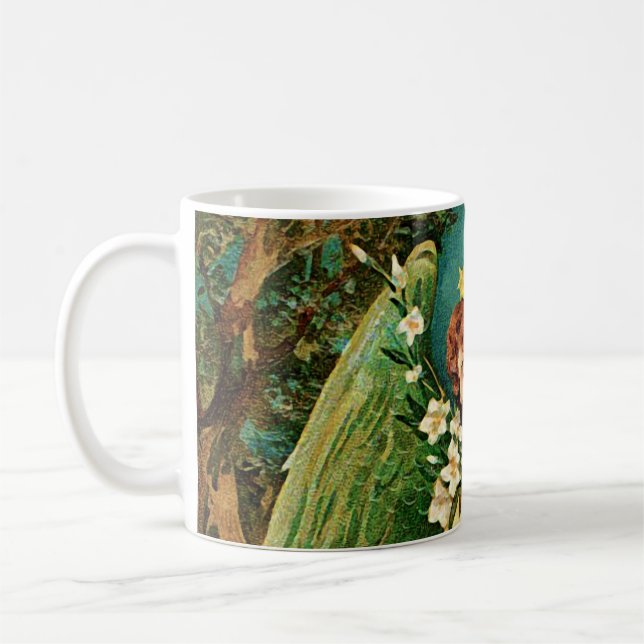 Mug Angel tenant une branche florale (Gauche)