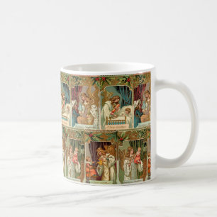 Mug Angels dorés vintages, enfants et verdure