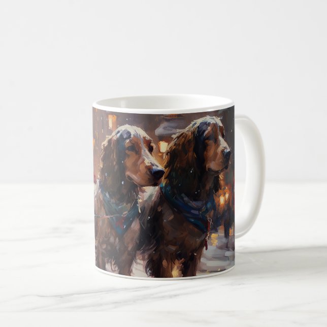 Mug Anglais Cocker Spaniel Noël Festin Saison (Devant droit)