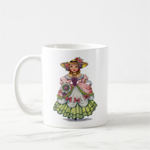 Mug Anglaise vintage en robe élisabéthaine