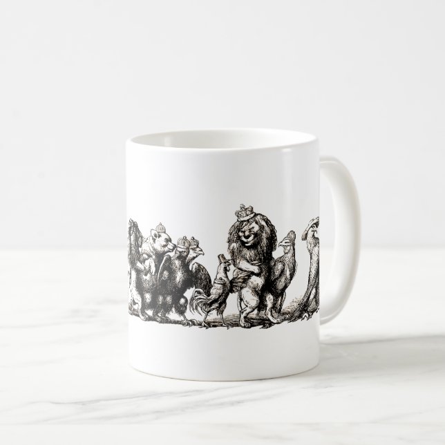 Mug Animal Cute Art Unicorn Elephant Lion Zoo (Devant droit)