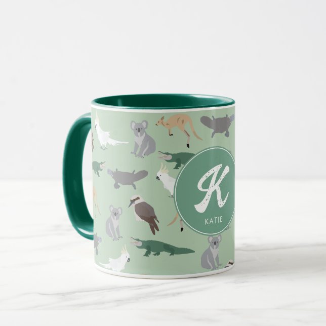 Mug Animaux autochtones australiens Eucalyptus Green I (Devant gauche)