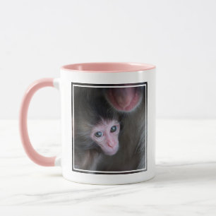 Mug Animaux de bébés cutest   Bébé Macaque singe et mè