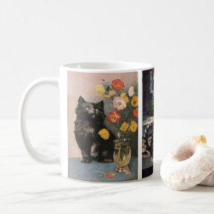 Mug Animaux de compagnie vintage, chaton tigré rayé mi