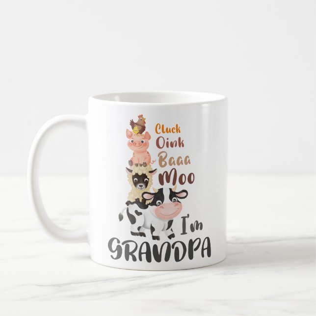 Mug Animaux de ferme Caw Matching Famille Grand-père (Gauche)