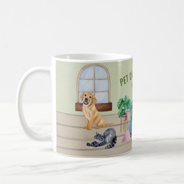 Mug Animaux domestiques assis, Chien marchant, Groomin (Gauche)