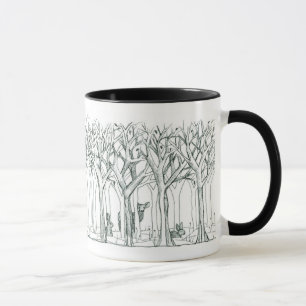 Mug Animaux forestiers Cerfs lapins Arbres d'hiver Art