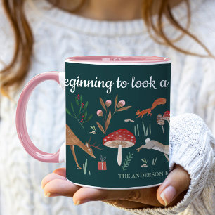 Mug Animaux mignons de la forêt verte pour Noël 