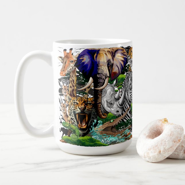 Mug Animaux sauvages de la Savane africaine (Avec donut)