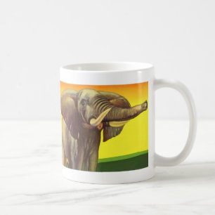 Mug Animaux Sauvages Vintage, Éléphant d'Afrique au Co