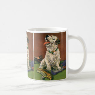 Mug Animaux Vintage, Chiot Terrier Mignon Mâchant des 