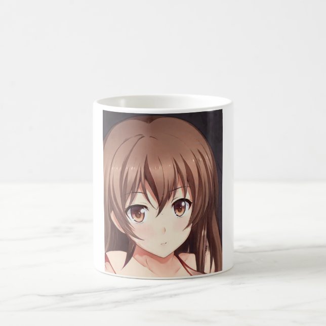 Mug Anime brun cheveux fille yeux brun (Centre)