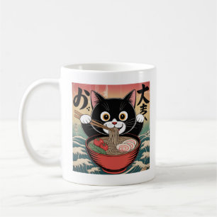 Mug Anime Chat Manger Ramen Amusant Japonais Style Rét