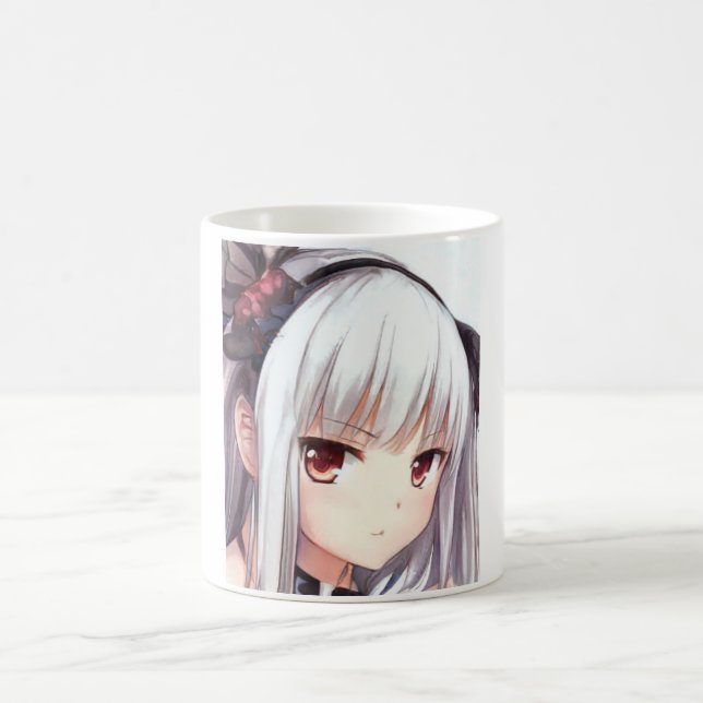 Mug Anime ennuyée fille aux cheveux argentés avec les  (Centre)