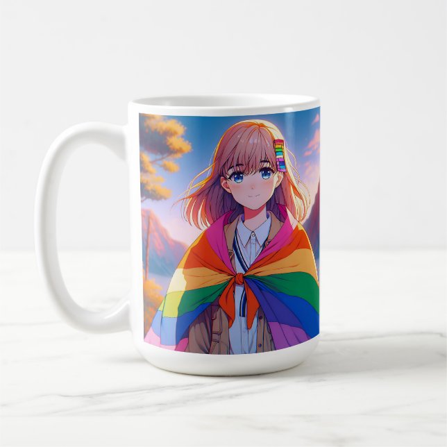 Mug Anime Girl avec LGBTQIA+ Cape