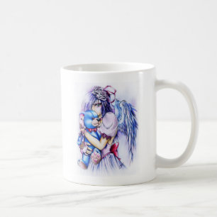 Mug Anime Gothique Fille Ange Rose Avec Teddy