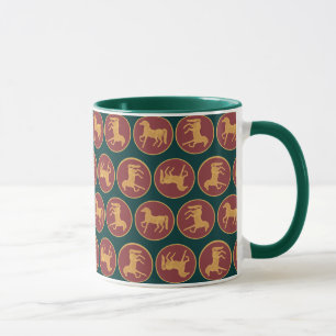 Mug Année chic du cheval Ringer Mug, vert foncé