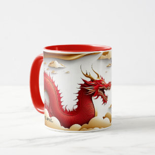 Mug Année chinoise du dragon   Année et nom personnali