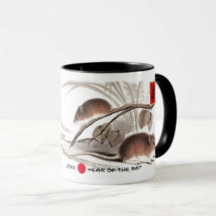 Mug Année chinoise du rat  Année et nom personnalis