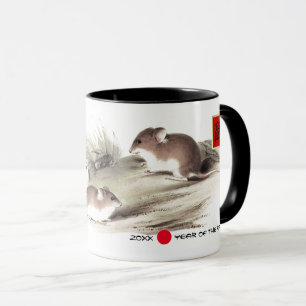 Mug Année chinoise du rat   Année et nom personnalisés