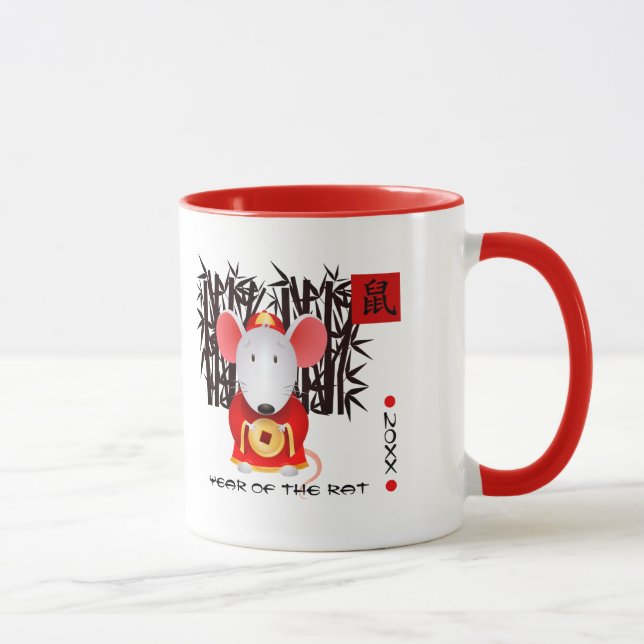 Mug Année chinoise du rat | Cadeau personnalisé Année  (Droite)