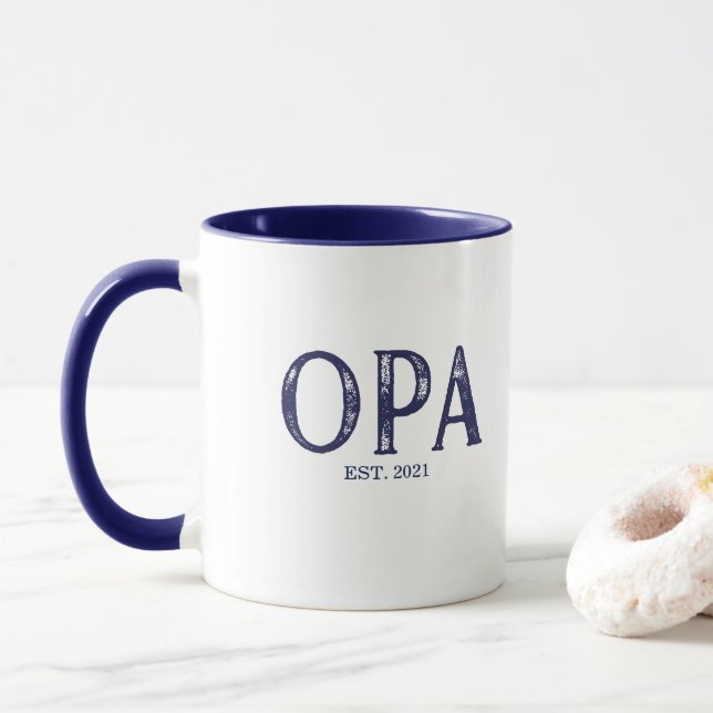 Mug Année de création de Blue Opa (Avec donut)