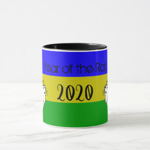 Mug Année de la souris Rat 2020 avec texte