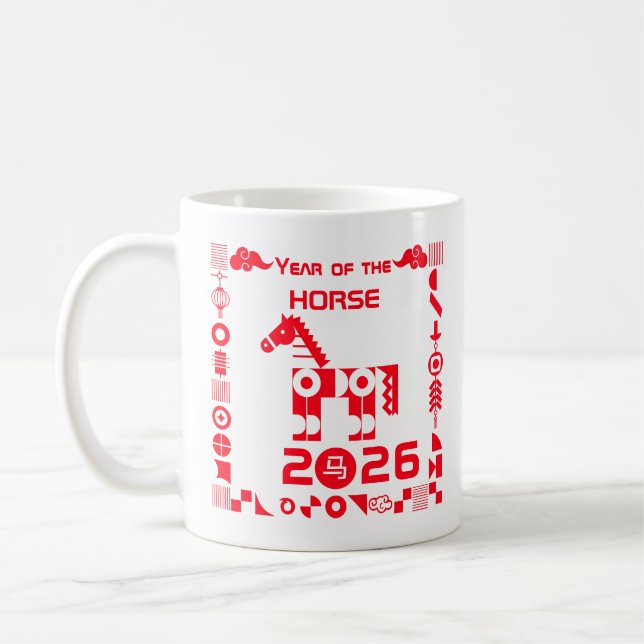 Mug Année du cheval 2026 (Gauche)
