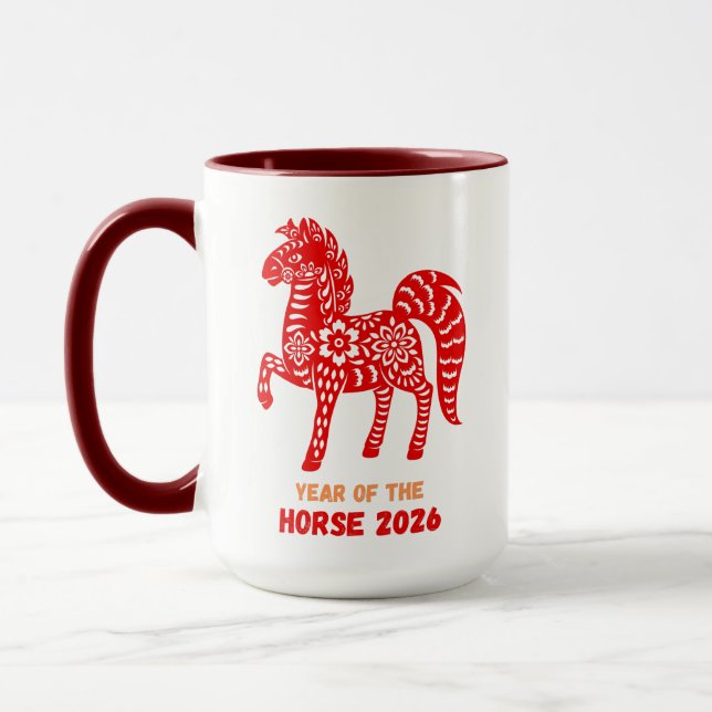 Mug Année du cheval 2026 (Gauche)