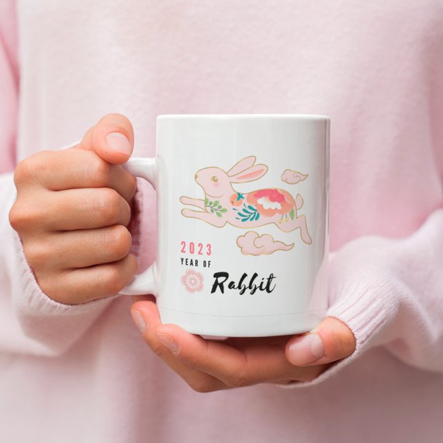 Mug Année du lapin et de la fleur (Créateur téléchargé)