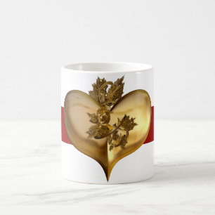 Mug Années d'or bande rouge foncé