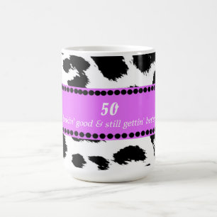Mug Anniversaire 50 ans Imprimé fourrure léopard