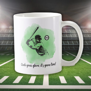 Mug Anniversaire 50 ans pour homme Baseball Batteur