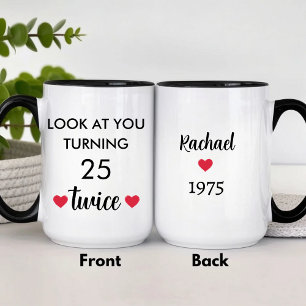 Mug Anniversaire de 50 ans personnalisé drôle 