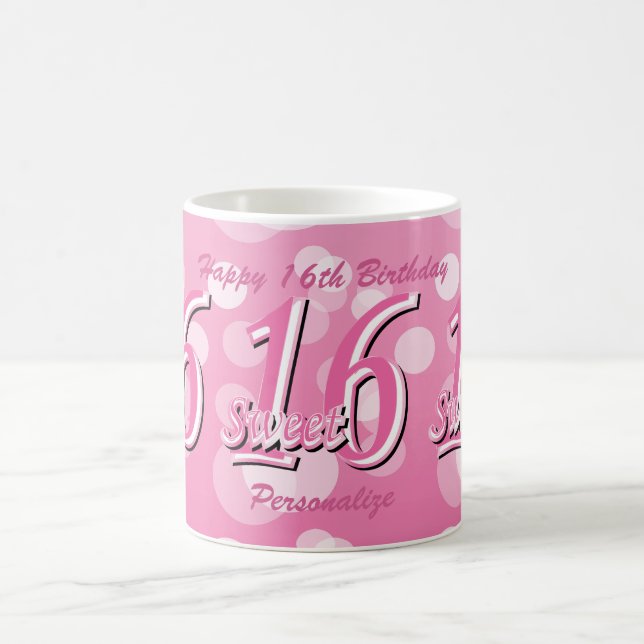 Mug Anniversaire de l'art | de mot du bonbon 16 16ème (Centre)