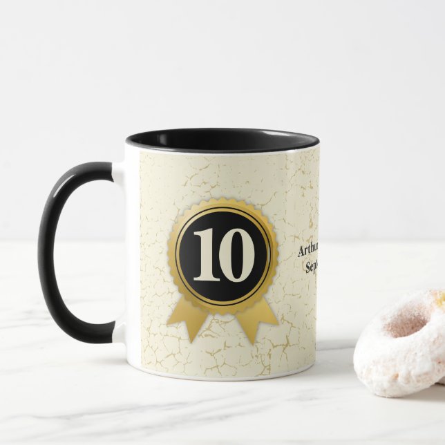 Mug Anniversaire de longévité de l'employé personnalis (Avec donut)