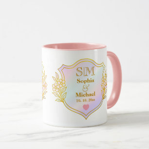 Mug Anniversaire de mariage avec monogramme à initiale