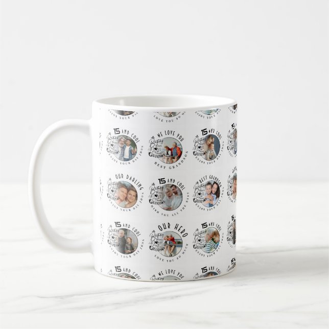 Mug Anniversaire de petit-fils Photo personnalisée (Gauche)