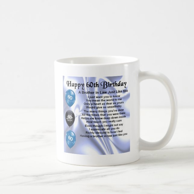 Mug Anniversaire de poème de beau-frère soixantième (Droite)