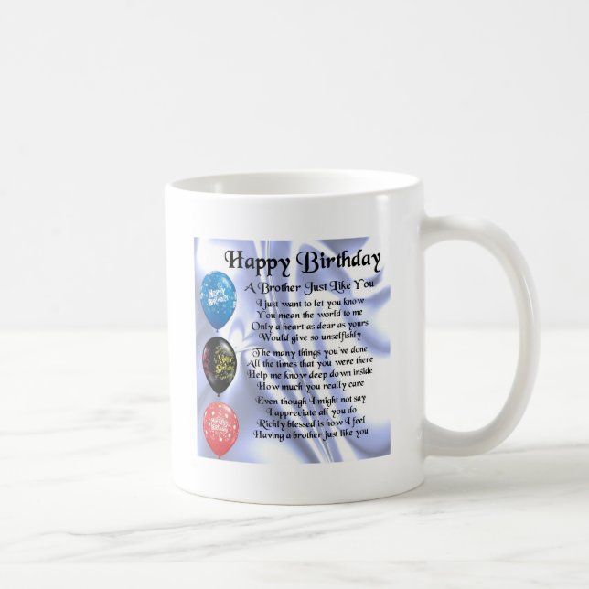 Mug Anniversaire de poème de frère joyeux (Droite)