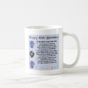 Mug Anniversaire de poème de frère quarantième