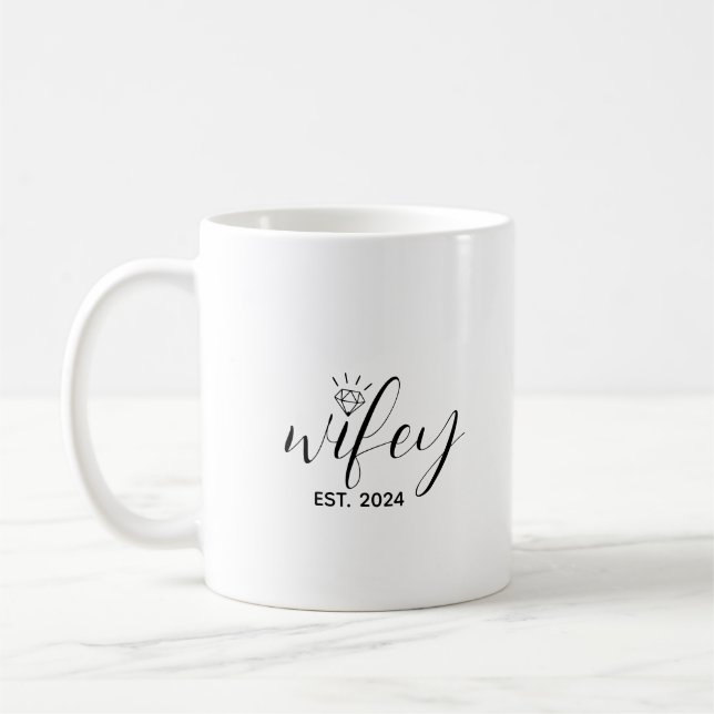 Mug Anniversaire du Mariage de l'année Wifey Custom ES (Gauche)