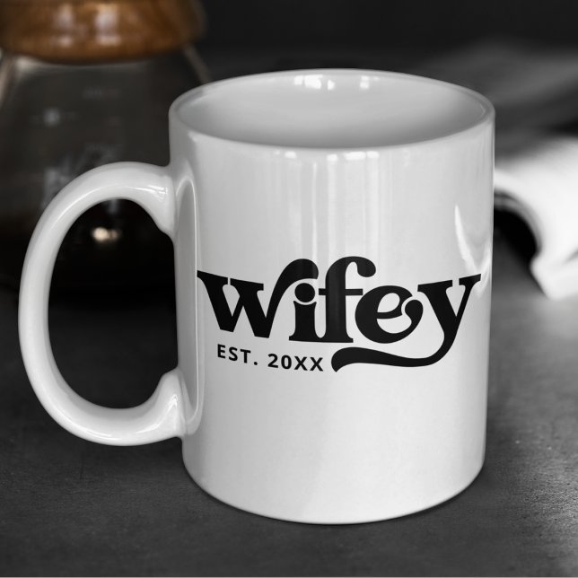 Mug Anniversaire du Mariage Wifey Couple Personnalisé  (Créateur téléchargé)
