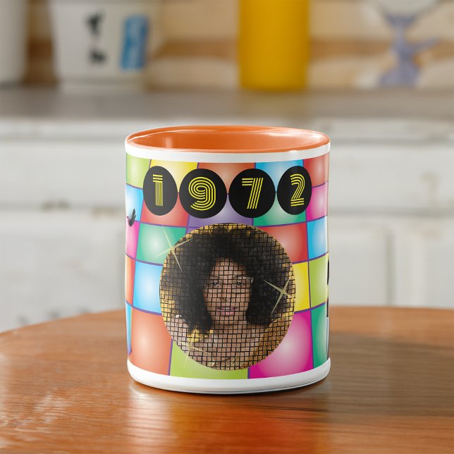 Mug Anniversaire funky du Bal Disco Photo des années 1 (Créateur téléchargé)