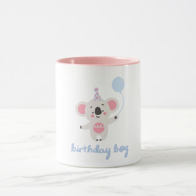 Mug Anniversaire Garçon Teddy Ours Tenant Un Ballons (Centre)